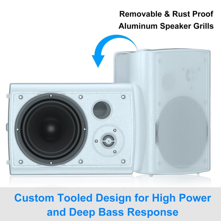 STUDIOFINIX 800W 6.5 Inch Bluetooth Outdoor Speakers Waterproof Wired with Multifunctional Amplifier Wall Mount Weatherproof Loudspeaker System for Patio Garden Poolside Home(4 Speakers,White) - Image 5