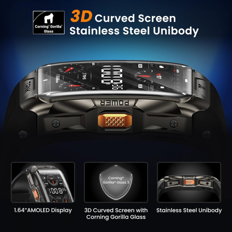 KOSPET Tank X2 Ultra GPS Smart Watch, 3D Curved Glass, Stainless Steel Unibody, 6 Satellite Positioning, Compass, 50M Waterproof, Answer/Make Call, 1.64" AMOLED Screen - Image 8