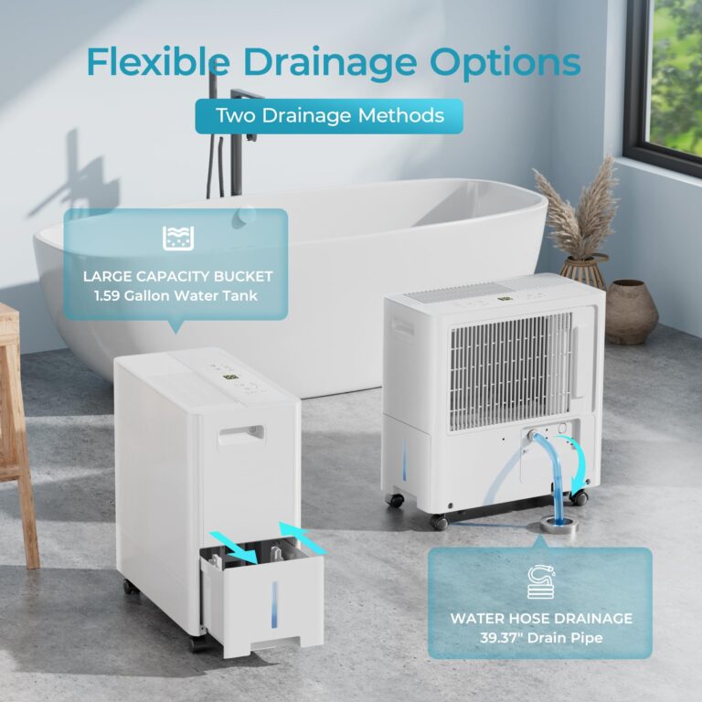 Euhomy 3000 Sq.Ft Energy Star Dehumidifier for Basement, 35 Pint to 85 Pint Dehumidifier with 1.32 Gallon Water Tank Capacity, Auto Drainage,Large Dehumidifiers For Home with 4 Operation Modes - Image 6
