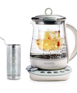 BUYDEEM K2683 Health-Care Beverage Tea Maker and Kettle, 9-in-1 Programmable Brew Cooker Master, 1.5 L, Spruce Blue