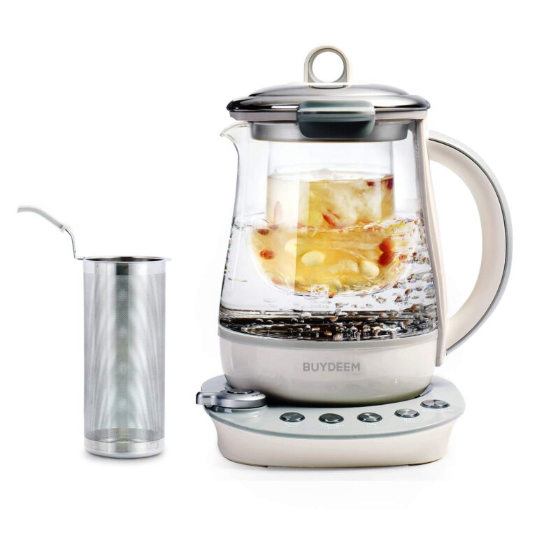 BUYDEEM K2683 Health-Care Beverage Tea Maker and Kettle, 9-in-1 Programmable Brew Cooker Master, 1.5 L, Spruce Blue
