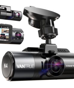 VANTRUE N4 3 Channel Dash Cam, 4K+1080P Dual Channel, 1440P+1080P+1080P Front Inside Rear Three Way Triple Car Dash Camera, IR Night Vision, Capacitor, 24 Hours Parking Mode, Support 256GB Max