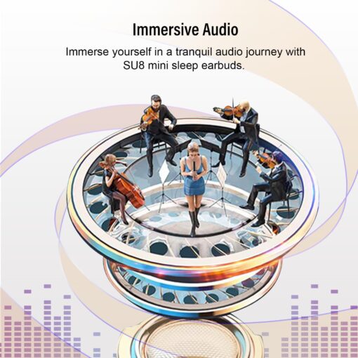DUSONLAP Sleep Earbuds Bluetooth 5.4 in Ear Light-Weight Headphones, Mini Sleep Headphones Small Design for Side Sleepers, 47H Playtime with Charging Case, Clear Calls Earphones, Warm White - Image 7