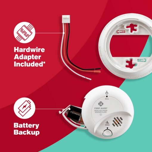 First Alert BRK SC9120B-6 Hardwired Smoke and Carbon Monoxide Detector (CO) with Battery Backup. 6-Pack , White - Image 5