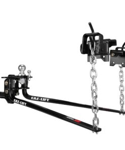 Camco Eaz-Lift Elite 600lb Camper/RV Weight Distribution Hitch - Adjustable Sway Control & Interchangeable Spring Bars - Pre-Installed Hitch Ball & Sway Control Ball - 800lb Max Tongue Weight (48056)