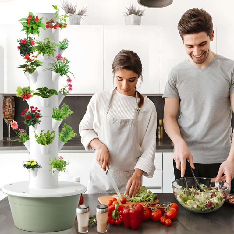 vhdurike 20/28/36 Pots Hydroponic Tower, Aeroponic Tower Garden System with Tank, Hydroponics Growing System Kit for Home Indoor Gardening System,9 Layers - Image 2