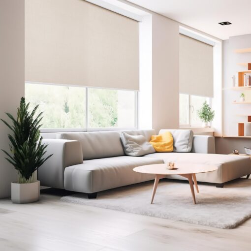 Motorized Blinds with Remote (23-95 inches) Window Roller Shade Wireless Rechargeable Motor Popular Full Blackout Sunshine Fabric for Office and Home Customize Size (82006D) - Image 3