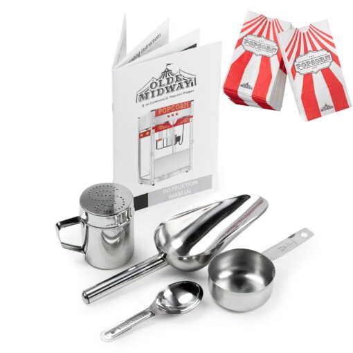 Olde Midway Bar Style Popcorn Machine Maker Popper with 8-Ounce Kettle - Black - Image 4