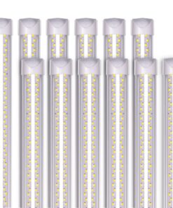 Giwsge 8ft LED Shop Light Fixture - 100W 15000LM 5000K 12 Pack, 8 Foot V Shape LED Strip Lights, 96" T8 LED Tube Light for Garage, Linkable with Plug