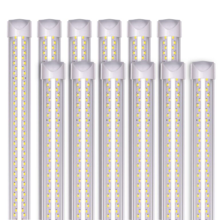 Giwsge 8ft LED Shop Light Fixture - 100W 15000LM 5000K 12 Pack, 8 Foot V Shape LED Strip Lights, 96" T8 LED Tube Light for Garage, Linkable with Plug