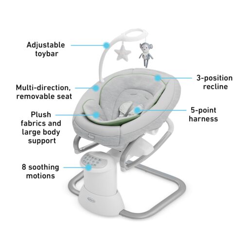 Graco Soothe My Way with Removable Rocker, Madden - Versatile Baby Swing & Portable Rocker - Image 4