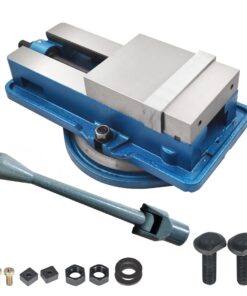 kimllier 6 Inch Heavy Duty Accuracy Milling Machine Lengthen Vise Ductile Iron Accuracy Lock Down Vise with 360 Degree Swiveling Base Fit for Finishing Milling Drilling Machines Accuracy Parts