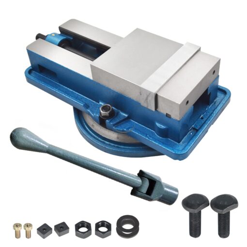 kimllier 6 Inch Heavy Duty Accuracy Milling Machine Lengthen Vise Ductile Iron Accuracy Lock Down Vise with 360 Degree Swiveling Base Fit for Finishing Milling Drilling Machines Accuracy Parts