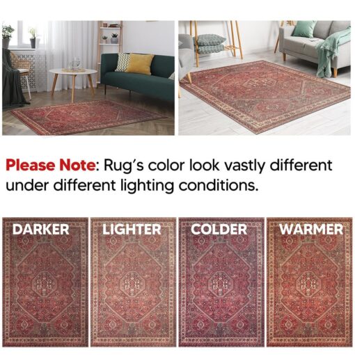 Keen Home Design 6x9 Rug - Machine Washable Area Rug with Non-Slip Backing, Ideal for Living Room, Dining Room, Bedroom - Vintage, Easy Clean, Durable, Low Pile Rug - (6' x 9') - Image 6