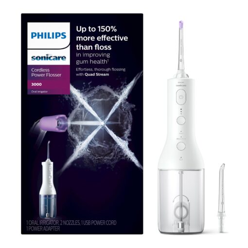 Philips Sonicare Cordless Power Flosser 3000 & ProtectiveClean 5300 Rechargeable Electric Power Toothbrush, Black, HX6423/34 - Image 7