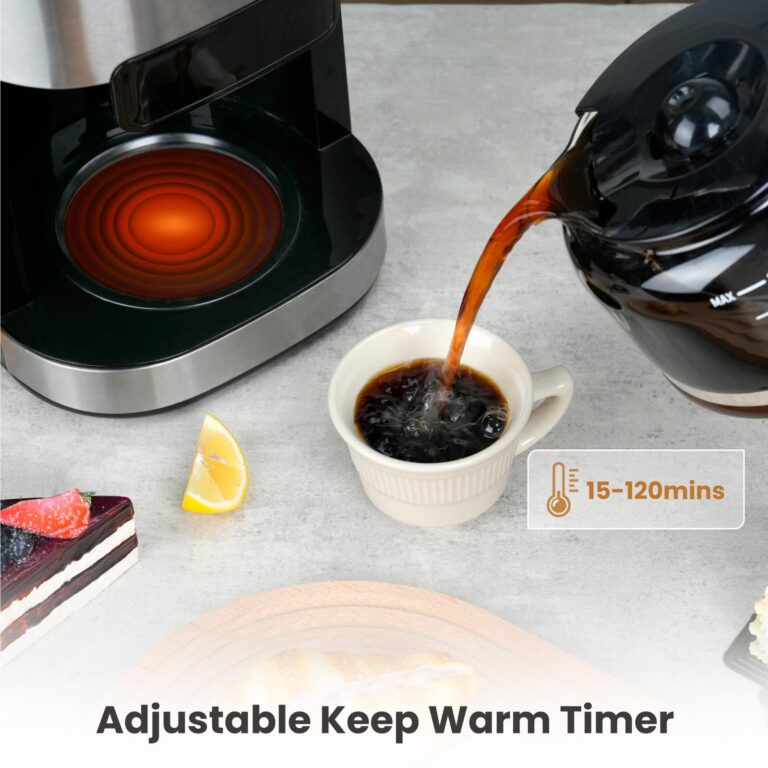Gevi 10-Cup Drip Coffee Maker with Built-in Grinder, Programmable Brew Coffee Machine with Timer, Reusable Filter, 1.5L Water Tank, Coffee Pot, Warming Plate Burr Grinder Combo - Image 3