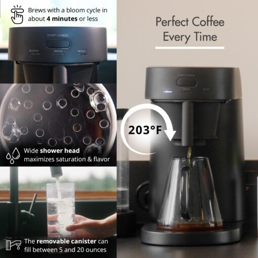Ratio Four Coffee Machine - Coffee Maker with Removable Water Tank - Drip Coffee Maker with 4 Minute Brew Time - 5-20 Ounce Single-Serve Coffee Maker - 11.5”H x 7.5”W - Image 6