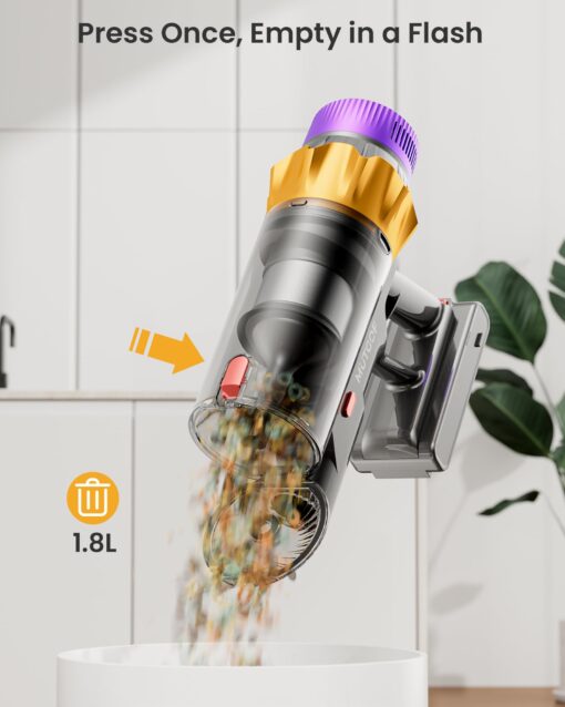 Cordless Vacuum Cleaner, 550W 45KPA 70 Mins Vacuum Cleaners for Home, Self-Standing Cordless Vacuum with Charging Dock Station, LED Display, Upgraded Anti-Tangle Stick Vacuum for Pet Hair/Carpet/Floor - Image 2