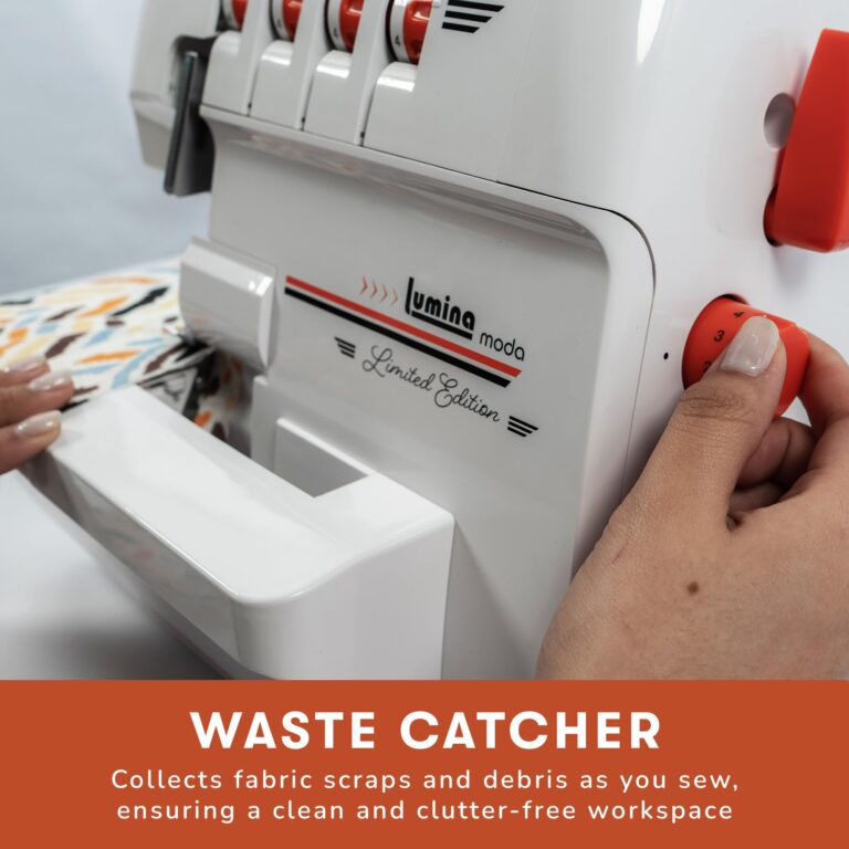 Lumina Moda Serger Overlock Machine with 2-3-4 Stitch Capability, Heavy-Duty Metal Frame 1250 Stitches/Minute, Differential Feed, Free Arm & LED Light - Image 2