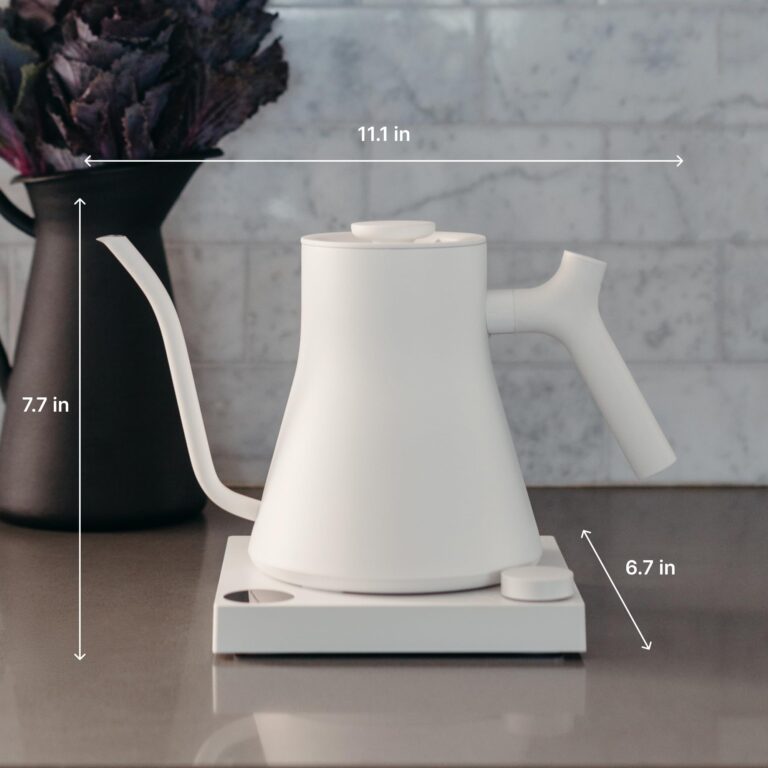 Fellow Stagg EKG Pro Electric Gooseneck Kettle - Pour-Over Coffee and Tea, Quick Heating, Precise Temperature Control, Scheduling, Built-in Brew Timer, Matte White with Maple Wood Handle, 0.9 Liter - Image 2