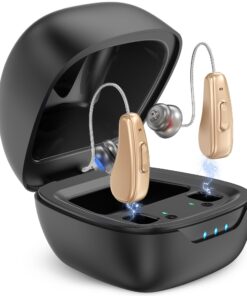 Hearing Aids for Seniors Rechargeable with Noise Cancelling, Hearing Amplifier with 5 Levels of Volume Adjustmen, Simple to Operate and Hear Clear Sound