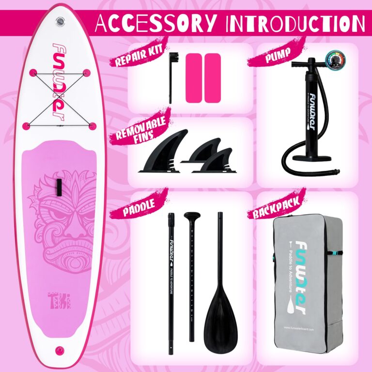 FunWater 10'6×33"×6" Inflatable Stand Up Paddle Board with Premium SUP Paddleboard Accessories,Adults & Youth for All Skill Levels, Included with Board, Paddle, Pump, Three Fins, Backpack - Image 5