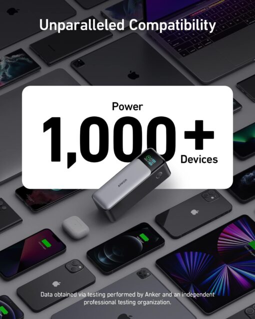 Anker 737 Power Bank, 24,000mAh 3-Port Laptop Portable Charger with 140W Fast Charging, Smart Display, for Outdoor Work, Compatible with iPhone 16/15/14 Series, Vision Pro, Samsung, MacBook, and More - Image 3