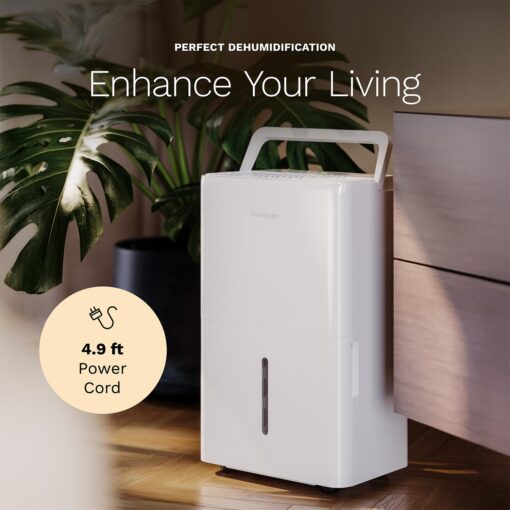 hOmeLabs 1,800 Sq. Ft Energy Star Dehumidifier – 25 Pint, High-Efficiency Moisture Removal for Home, Bedroom, Bathroom & Medium Rooms – Powerful Humidity Control, Quiet & Portable with Auto Shut-Off - Image 3