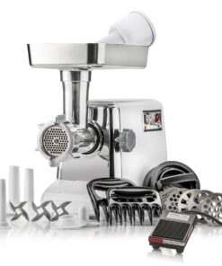 STX International Turboforce 3000 Series 6-in-1 Electric Meat Grinder | 3000W Max | 3-Speed | Foot Pedal | 5 Grinding Die | 3 Stainless Steel Blades | Sausage Stuffer | Kubbe Maker & More Included