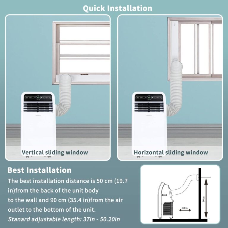 Shinco 8,000 BTU Portable Air Conditioner, AC Unit with Built-in Cool, Dehumidifier & Fan Modes for Room up to 200 sq.ft, Conditioner Remote Control, 24 Hour Timer, Installation Kit - Image 6