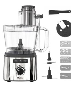 Magiccos 14-Cup Lemon Slicer Food-Processor - Large Feed Chute, 13 Speeds & Pulse, 3 Programs，Cheese Shredding, Cutting Fries, Meat Chopping, Shredding and Slicing, Mixing and Doughing, for Home Use