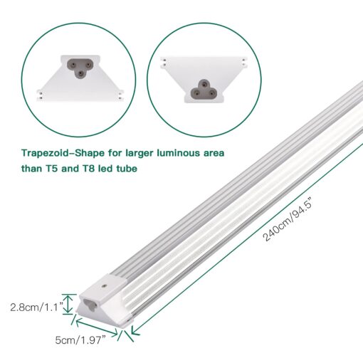 SZHLUX 8FT 110W LED Shop Light, 17400LM 5000K Utility Shop Light, Linkable Daylight White Shop Lights, Integrated LED Ceiling Light Fixture, Garage Light, LED Tube Light for Workshop - Image 6