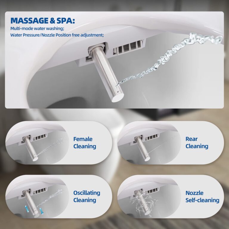TooCust Bidet Toilet Seat Elongated - Electronic Heated Toilet Seat Elongated with Dryer and Warm Water, Temperature Controlled Wash, Smart Touch Panel, Nightlight, Elongated Toilet Seat Slow Close - Image 5