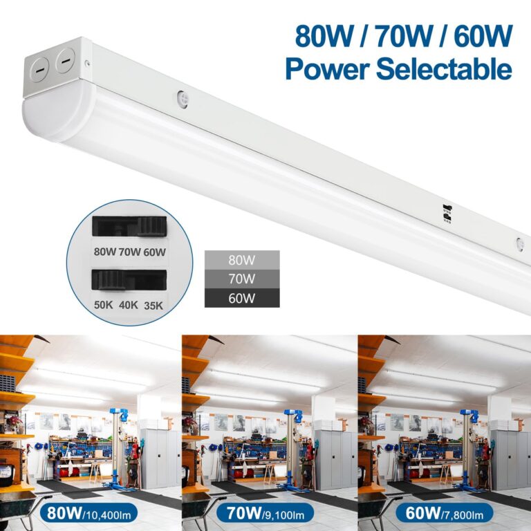 DAKASON 8FT LED Linear Light Fixture, 8 Foot LED Shop Lights 80/70/60W 35/40/5000K CCT Selectable, 8 Feet Commercial Bay Lighting Fluorescent Tube Replacement for Garage Warehouse 4 Pack - Image 7
