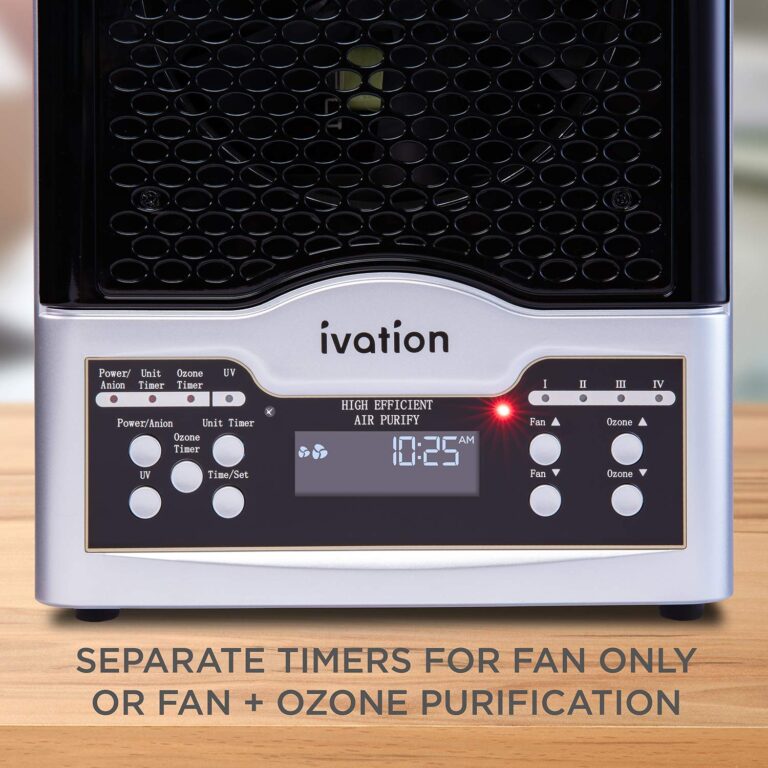 Ivation 5-in-1 HEPA Air Purifier & Ozone Generator W/Digital Display Timer and Remote, Ionizer & Deodorizer 3,700 Sq/Ft – HEPA, Carbon and Photocatalytic Filters, UV Light and Negative Ion Generator - Image 5
