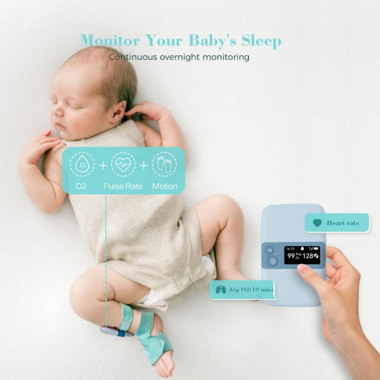 Babytone Baby Sleep Monitor with Base Station- Smart Sleep Sock, Tracking Heart Rate, Avg O2 and Movement, Wearable Baby Oxygen Foot Monitor with Bluetooth and APP, for 0-36 Months Newborn - Image 7