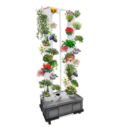 Buhyujkm Vertical Hydroponic Garden Tower,56 Slots Hydroponics Tower | Multifunctional Plants Germination Kit for Fruits and Vegetables