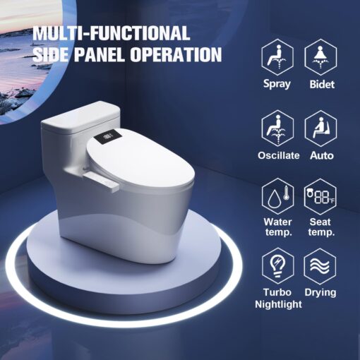 WLJBIDET Upgrade Bidet Toilet Seat Round, Rear and Feminine Wash, Unlimited Warm Water, Heated Seat, Warm Air Drying, Soft Close Lid, Sense Seat, Smart Bidet Seat Round Requires Electricity - Image 5