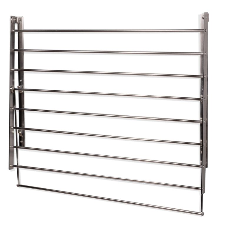 brightmaison Wall Mount Clothes Drying Rack & Laundry Room Organizer, 6.5 Yards Drying Capacity Stainless Steel Silver Set of 2 Laundry Rack - Image 2