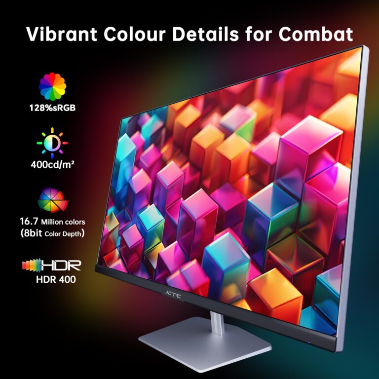 KTC 24.5 inch 400Hz 240Hz Gaming Monitor | Fast IPS 1ms | FHD 1080P Monitor | HDR 400 128% sRGB | HDMI x2, DP x2 |Tilt Adjustability Silver-Gray VESA 360Hz Monitors H25X7 - Image 8