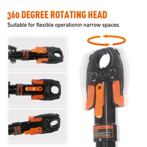 iGeelee Hydraulic Copper Press Tool, Pex Crimping Tool with 1/2", 3/4", 1" Dies for Copper Pipe Fitting & 3/8"-1" Dies for ASTM F1807 Pex Copper Rings, Heavy Duty HT-1950E - Image 8