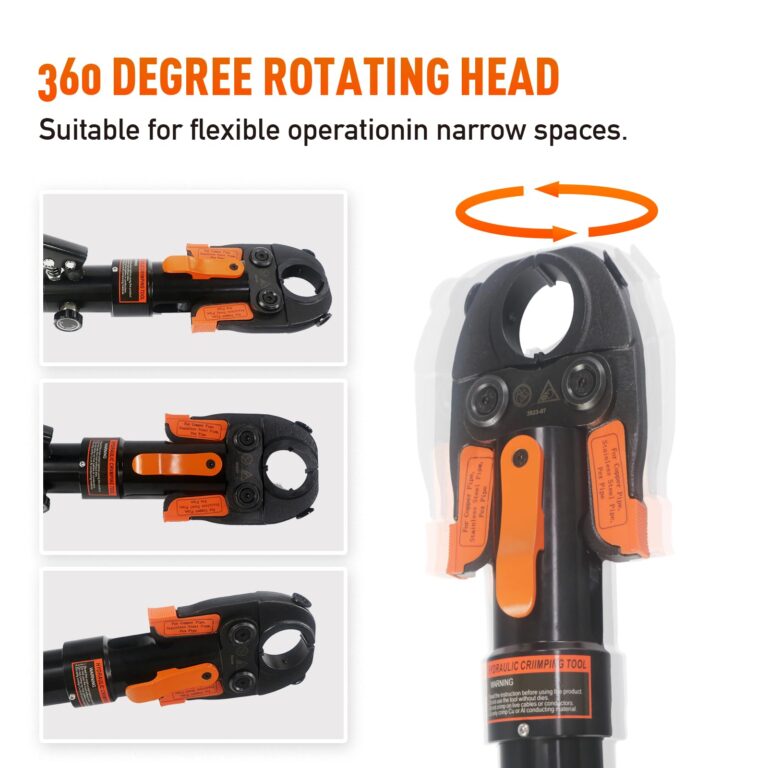 iGeelee Hydraulic Copper Press Tool, Pex Crimping Tool with 1/2", 3/4", 1" Dies for Copper Pipe Fitting & 3/8"-1" Dies for ASTM F1807 Pex Copper Rings, Heavy Duty HT-1950E - Image 8