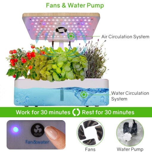 ROCILB Hydroponics Growing System, Indoor Herb Garden Starter Kit with Grow Light, Plant Germination Kits 12 Plant Pots for Home Kitchen Gardening - Image 6