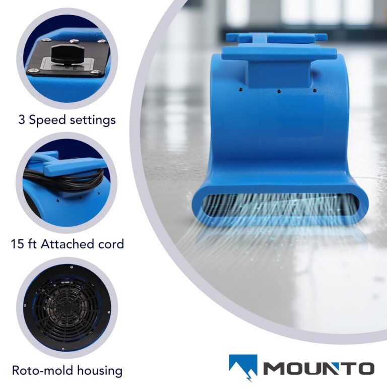 MOUNTO 3-Speed Air Mover 1HP 4000+ CFM Monster Floor Blower Carpet Dryers Janitoral Floor Dryer - Image 3