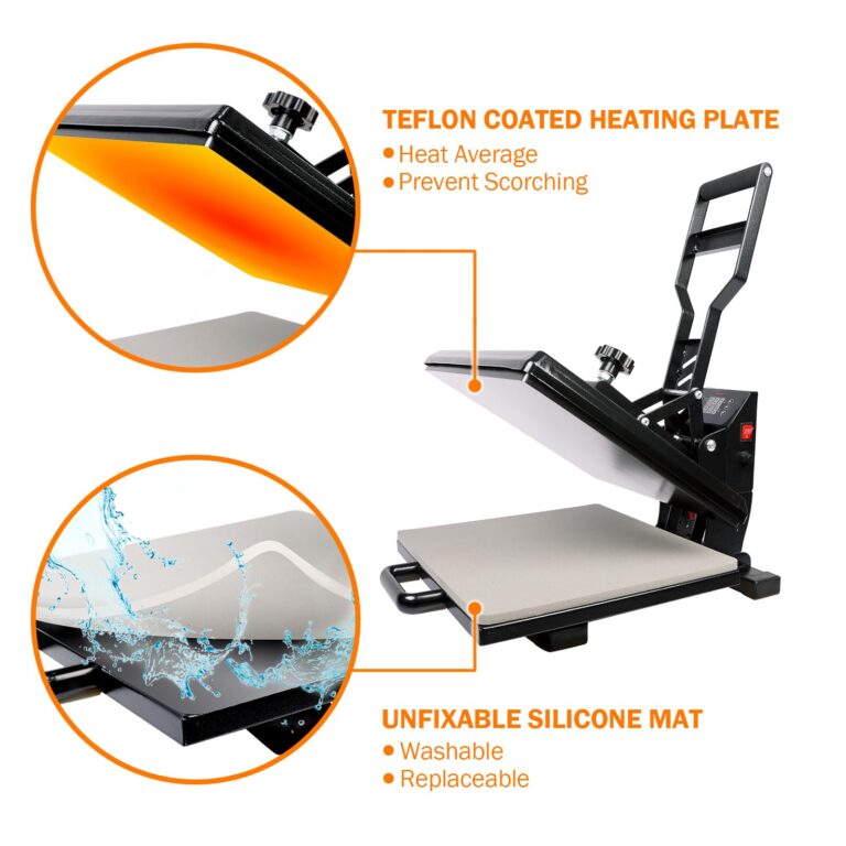 PowerPress Industrial-Quality Digital Sublimation Heat Press Machine for T Shirt, 15x15 Inch, Black - Image 7