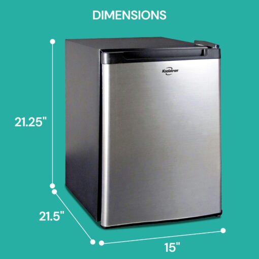 Koolatron 12V / 110V Refrigerator - Mini Fridge With Freezer For Trucks, Cool Storage For Kitchen, Bedroom, Office, Dorms, Compact Free Standing, Neveras Pequeñpara, 1.76 Cubic Feet Capacity, White - Image 5
