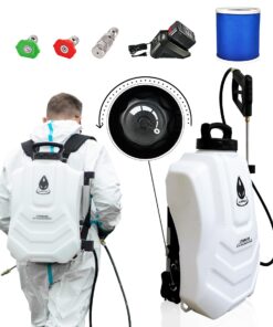ALIENTABI Battery Powered Backpack Sprayer 4 Gallon, Self-Cleaning Garden Sprayer, 4.9Ah Ultra-Long Power Supply Lithium Battery Sprayer for Weeding, Cleaning, No Gear Limit, Variable Pressure