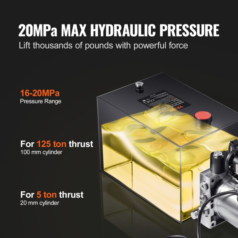 VEVOR DC 12 V Hydraulic Pump, Capacity Approx. 19 L Hydraulic Control Unit with Single Action, Oil Flow Approx. 3.44 L/min Maximum Pressure of 22 MPa, Pump for Hoist Car Truck Garage Trailer - Image 8
