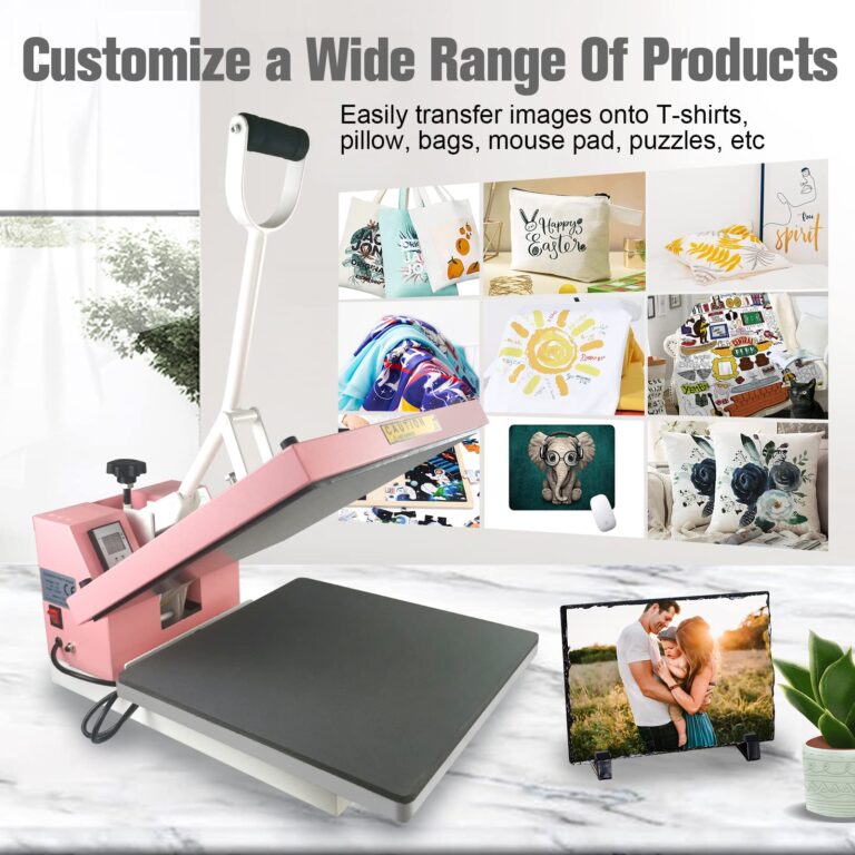 BetterSub Print T-Shirt Machine DIY Digital Industrial Quality Heat Press Machine Clamshell Transfer Sublimation Print Press Machine 15‘’x 15'' Pink - Image 2