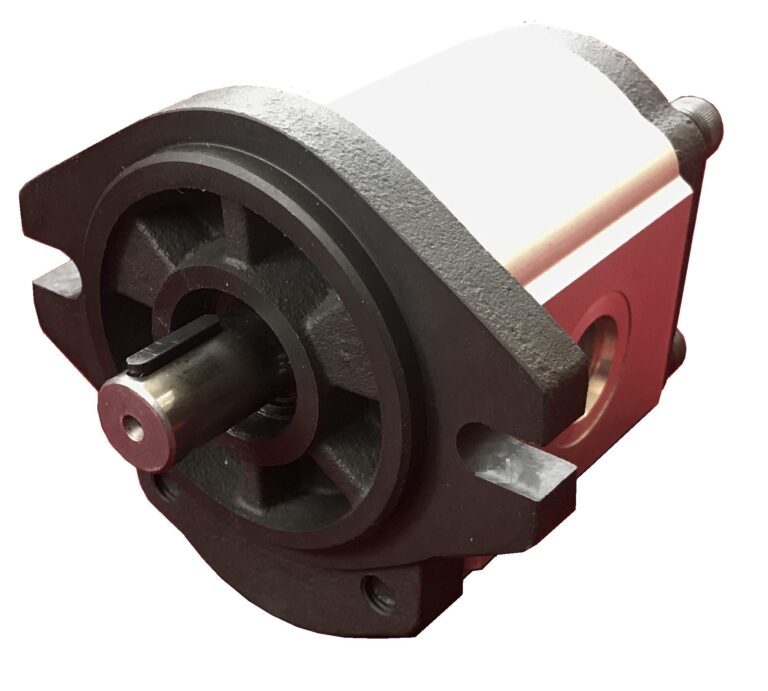 Hydraulic Gear Pump Sizes from 0 to 18 gpm 3625psi SAE A Flange Side Ports CW-Rotation (Shaft: 3/4" diameter keyed, 23cc: 15gpm at max. rpm)